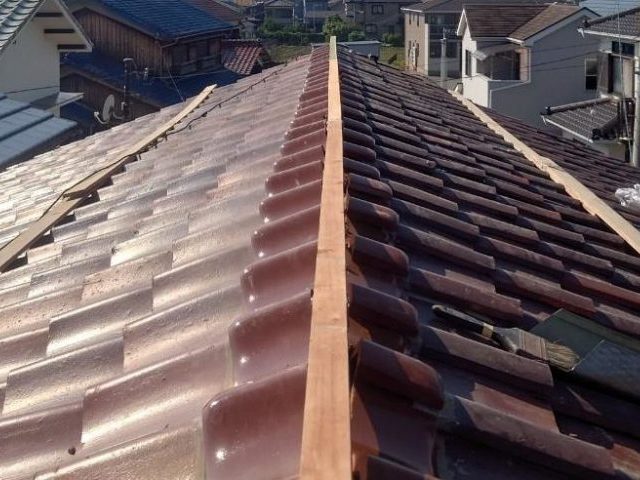 播磨町で棟木下地取り付け